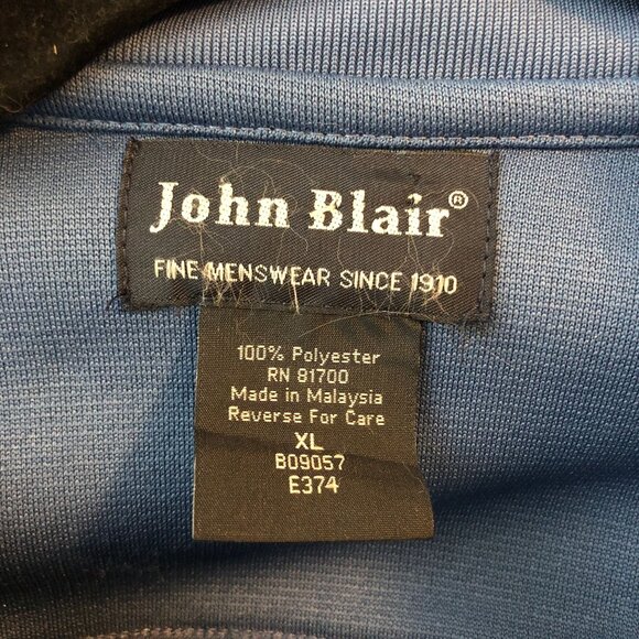 John Blair Mens Vintage Blue Full-Zip Track Jacket Size XL - Picture 3 of 3
